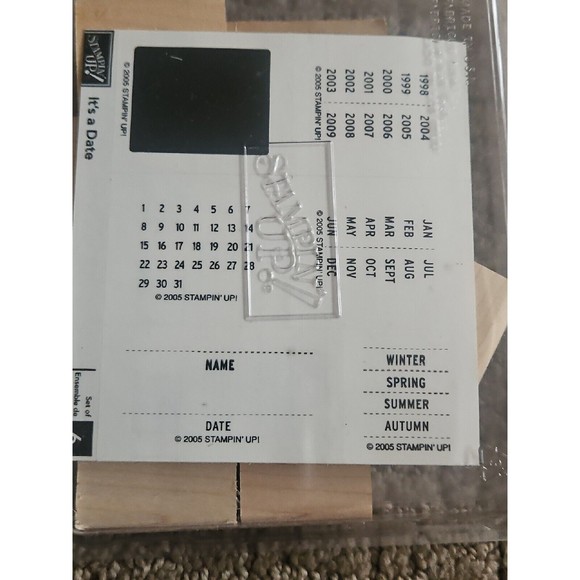 NEW STAMPIN UP MOUNTED STAMP SET *ITS A DATE*  RETIRED - Picture 3 of 5